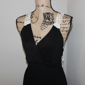Black maxi dress, lace back size medium